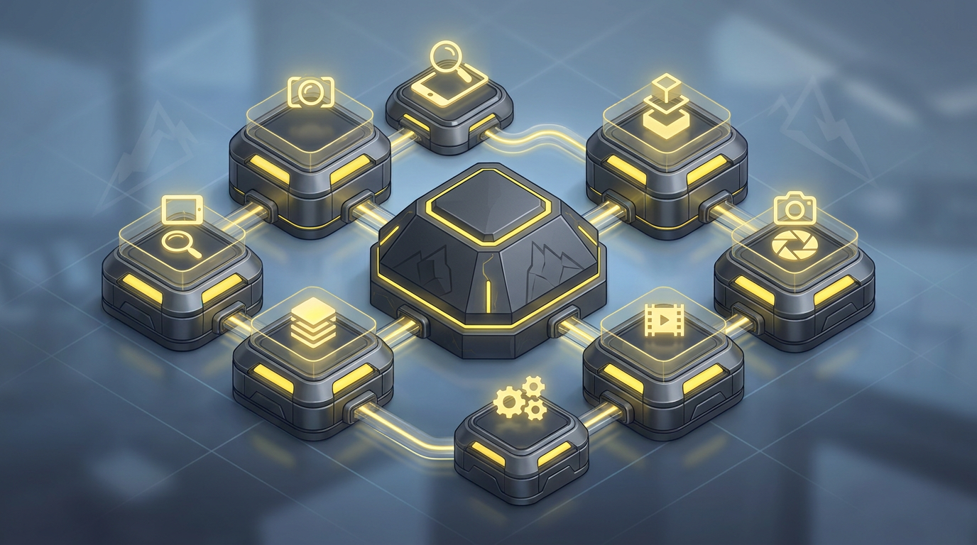 Modular Hermes plugin ecosystem connected to a central agent core